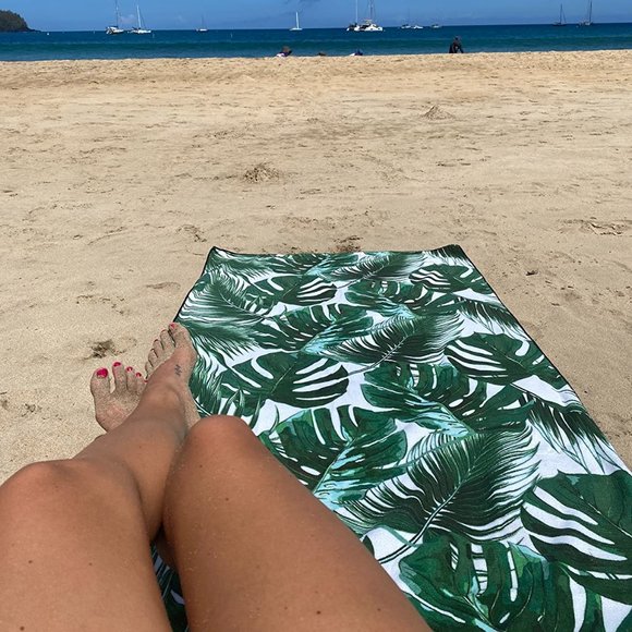 Sand palm~palm beach towel size: 73" x 32" - Picture 2 of 11